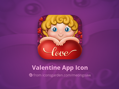 Valentine Cupid Angel app icon angel baby blond cupid face heart holiday iconsgarden kid love valentine