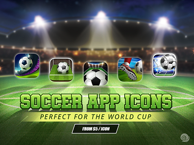 SOCCER APP ICON COLLECTION appicon champion football game grass iconsgarden match soccer stadium world cup yard