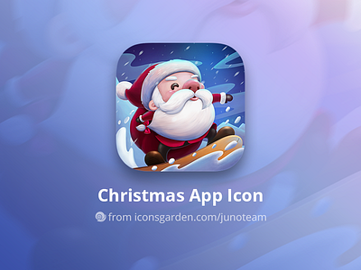 Free PSD Christmas Santa skiing app icon