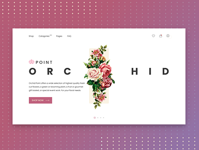 Orchid Shop Web Hero Section Design adobexd femalechoice figma figmacommunity flower flowershop girl ui uidesign ux webdesign webui