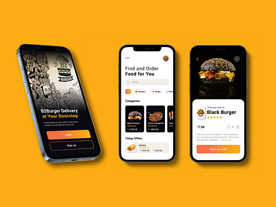 UI design for food ordering mobile app