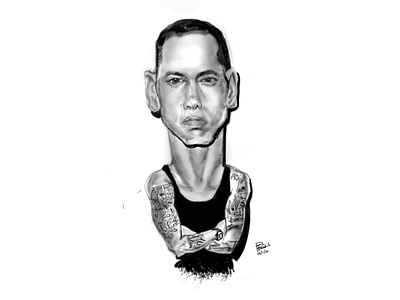 Eminem Caricature - The Real Slim Shady carica caricature painting digital art digital paint eminem quick sketch sketch slim shady t