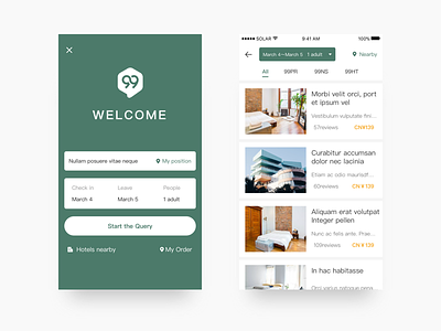 Daily design booking design grid hotel interface travel ui ux