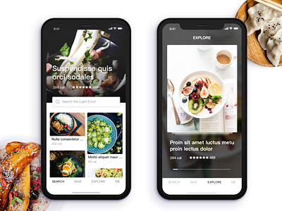 Light Food App app design food ui ux