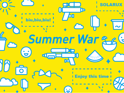 Summer war blue design fun icon illustrator summer yellow