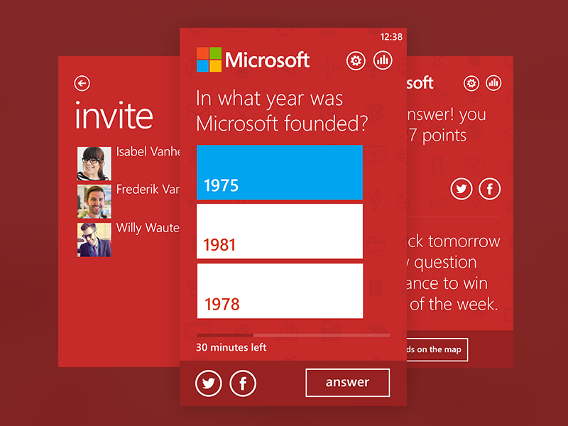 Microsoft Quiz App by Maarten De Roeck on Dribbble