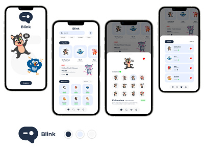 Blink - Sticker App app chat creative design library mobile modern responsive design sticker app sticker pack stickers ui user experience user interface ux