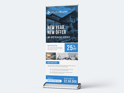 Real-Estate Rollup Banner banner brand identity branding corporate design marketing modern design new print design rollup rollup banner