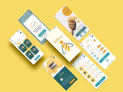 Mobile app, logo and brand identity design for a honey.