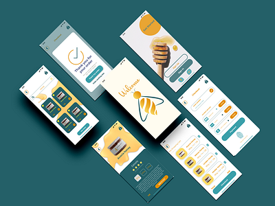 Mobile app, logo and brand identity design for a honey.