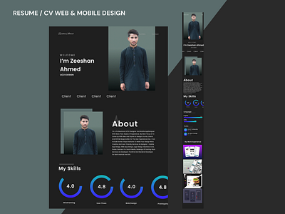 Resume/CV cv cv mobile design cv web design profolio resume resume cv resume mobile resume web design ui ux design