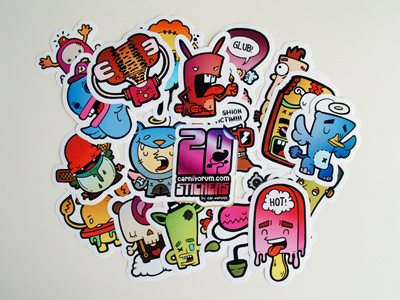 20 Stickers carnivorum cartoon illustration sticker