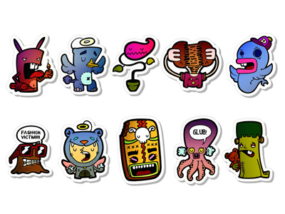 Characters by carnivorum (Stickers) cartoon characters stickers