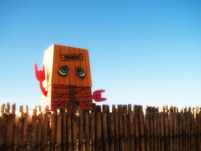 Papertoy looking the sky