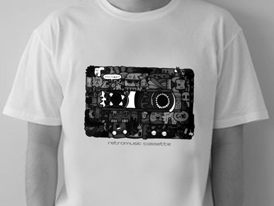 Retromusic Cassette T-shirt carnivorum cartoon illustration t shirt