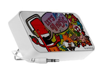 Let's Go Music Speaker carnivorum cartoon illustration speaker