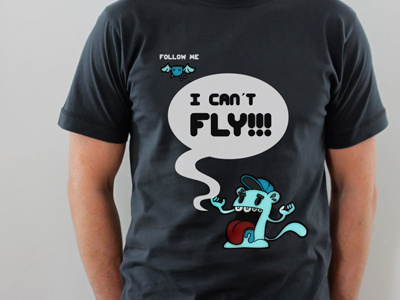 I Cant Fly T-shirt carnivorum cartoon illustration t shirt