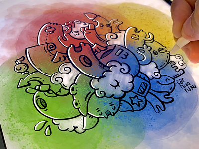 Doodleart color color doodle doofleart illustration ilustración procreate