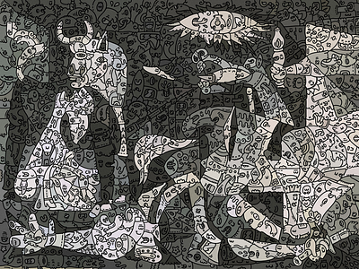 Guernica doodleart by @carnivorum