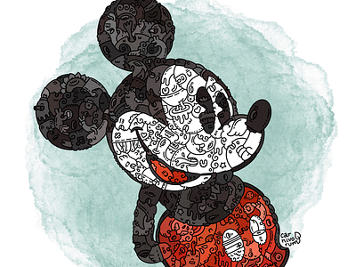 mickey mouse doodleart art doodle doodleart illustration ilustración