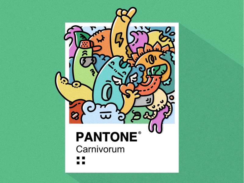 Pantone carnivorum design carnivorum doodleart art ilustración illustration pantone