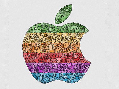 Apple logo doodleart apple art design diseño doodleart illustration ilustración logo logotype