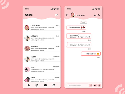 Mobile chat app dailyui design graphic design message mobile mobile chat ui ux