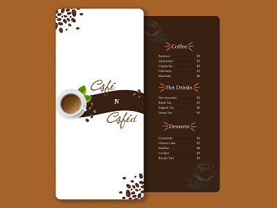 Cafe menu ui design design ui