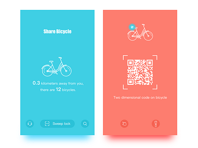 Share bicycle bike blue code qr red
