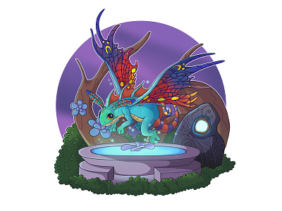 Faerie Dragon art digital art dragon faerie fantasy illustration magic puck world of warcraft