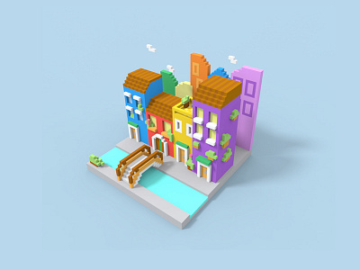 Italy ui，插画，magicavoxel