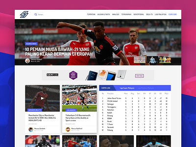 Semuanya BOLA blog card football hero image landing page news soccer ui user interface website