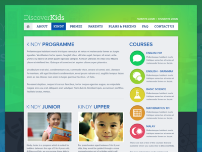 Discoverkids - Single Page concept education homepage kids landing page monsters ui ux website