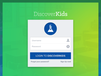DiscoverKids - Login Page concept education kids login monsters ui ux website
