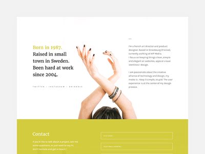 Amory - Contacts Page clean contacts landing light minimalistic portfolio product profile theme ui