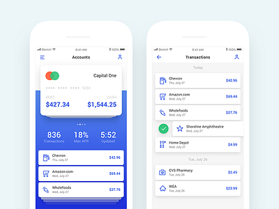 Transaction Manager - iOS App - vol. 2 app clean credit card financial ios minimal mobile ui white