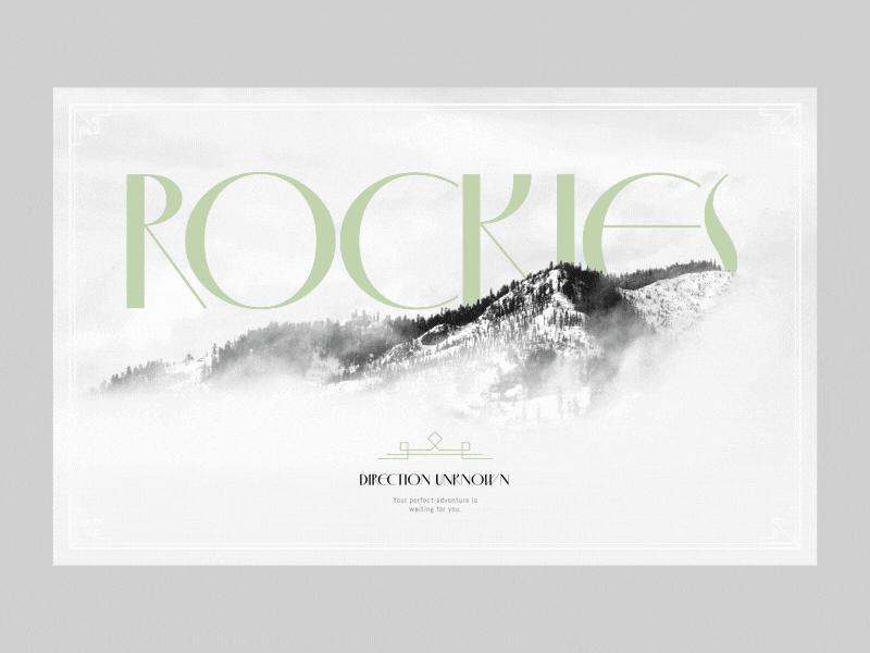 Rockies - Resort Showcase animation clean gif interaction landing minimal typography ui
