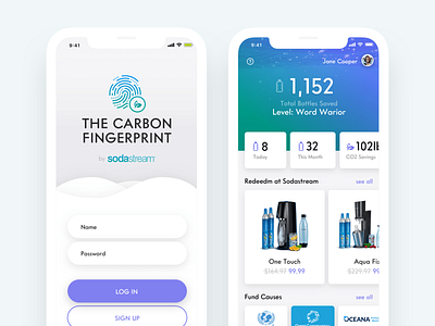 Carbon Fingerprint - Concept app apple application application ui clean ios mobile mobile app white
