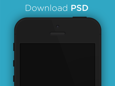 Flat iPhone 5 Black & White - PSD 5 black design flat iphone minimalistic mockup template ui white