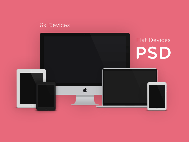 Flat Devices - Free Mockups
