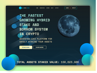 Blue Moon Stake Website Design app design bitcoin blockchain branding crypto dapp dapp design etherium graphic design ui ux wallet web design wordpress