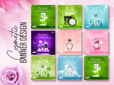 Cosmetics Beauty Products Promotion Social media Post Design advertising banner design beauty product branding instagram post makeup banner website post
