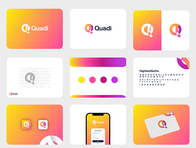 Quadi -Creative Logo Design and Brand Guidelines brand identity branding creative logo logo design logotype modern technology logo typography
