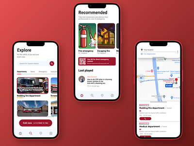 fire emergency app ui
