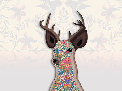Illustration for Colorful Reindeer. branding design graphic design illustration sketch vector