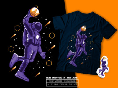 T-shirt Design - Astro Slamdunk in Space design fonts graphic design illustration svg