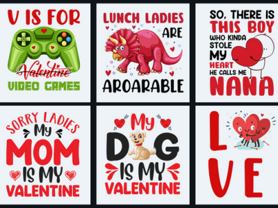 Bundle Valentine Day T-shirts design graphic design illustration svg