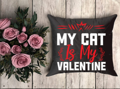 My Cat is My Valentine's Day design graphic design illustration svg