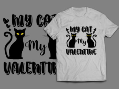 My Cat My Valentine Tshirt Design design graphic design illustration svg