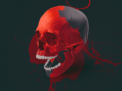 Revolt 2016 3d art blood personal print revolt skull